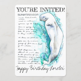 Custom Beluga Whale Illustration Einladung