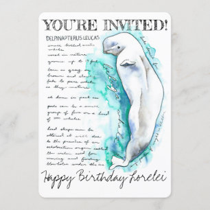 Custom Beluga Whale Illustration Einladung