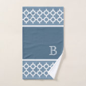 Custom Bermuda Grau Blau Weißer Kat Quatrefolie Ku Badhandtuch Set (Handtuch)