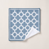 Custom Bermuda Grau Blau Weißer Kat Quatrefolie Ku Badhandtuch Set (Waschlappen)