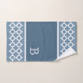 Custom Bermuda Grau Blau Weißer Kat Quatrefolie Ku Badhandtuch Set (Handtuch)