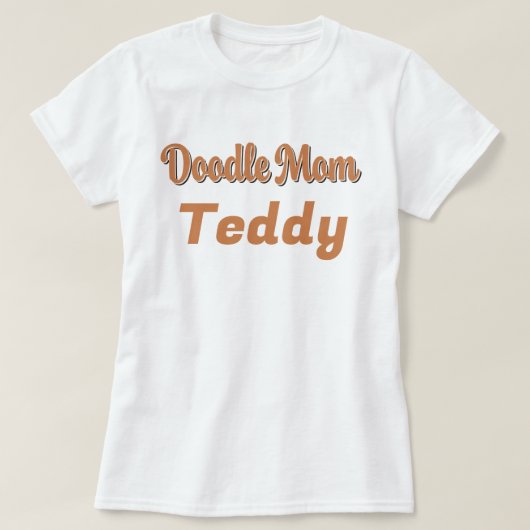 Custom Bernedoodle Doodle Mom Tricolor Pet Name T-Shirt (Design vorne)