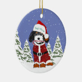 Custom Bernedoodle Santa Dog Keramik Ornament (Rechts)