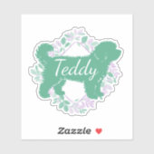 Custom Bernedoodle Sticker Matcha Green Silhouette (Blatt)