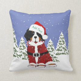 Custom Bernese Mountain Dog Santa Paws Kissen