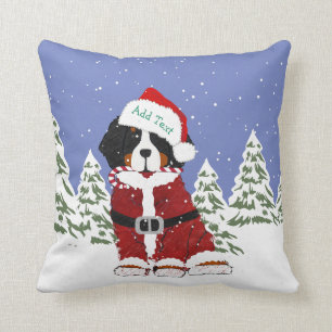 Custom Bernese Mountain Dog Santa Paws Kissen