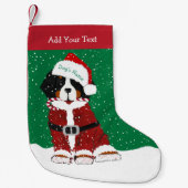 Custom Bernese Mountain Dog Santa Paws Kleiner Weihnachtsstrumpf (Vorderseite)