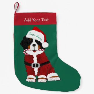 Custom Bernese Mountain Dog Santa Paws Kleiner Weihnachtsstrumpf