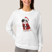 Custom Bernese Mountain Dog Santa Paws T-Shirt (Vorderseite)
