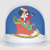 Custom Bernese Mountain Dog Santa Sleigh Schneekugeln (Vorderseite)