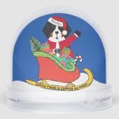 Custom Bernese Mountain Dog Santa Sleigh Schneekugeln (Rückseite)