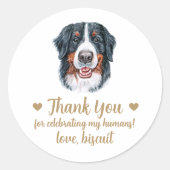 Custom Bernese Mountain Hund Gastgeschenk Hochzeit Runder Aufkleber (Vorderseite)