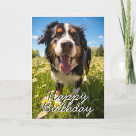 Custom Bernese Mountain Hund Happy Birthday Card Dankeskarte