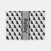 Custom Bernese Mountain Hund Silhouette Fleecedecke (Vorderseite (Horizontal))