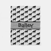 Custom Bernese Mountain Hund Silhouette Fleecedecke (Vorderseite)