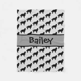 Custom Bernese Mountain Hund Silhouette Fleecedecke