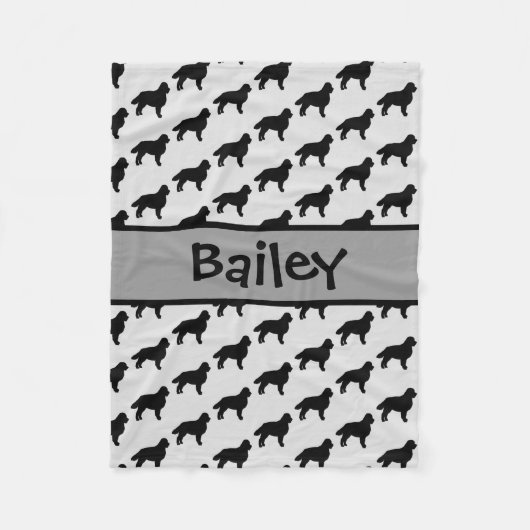 Custom Bernese Mountain Hund Silhouette Fleecedecke (Vorderseite)
