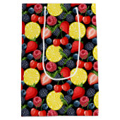 Custom Berries & Citrus Pattern Paper Gift Bag Mittlere Geschenktüte (Rückseite)