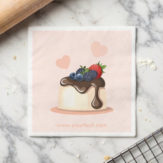 Custom Berry Dessert Illustration Paper Napkin Serviette