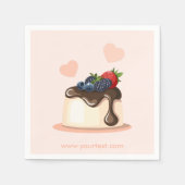 Custom Berry Dessert Illustration Paper Napkin Serviette (Vorderseite)