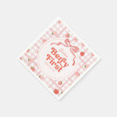 Custom Berry First Birthday Party Napkins Serviette (Ecke)