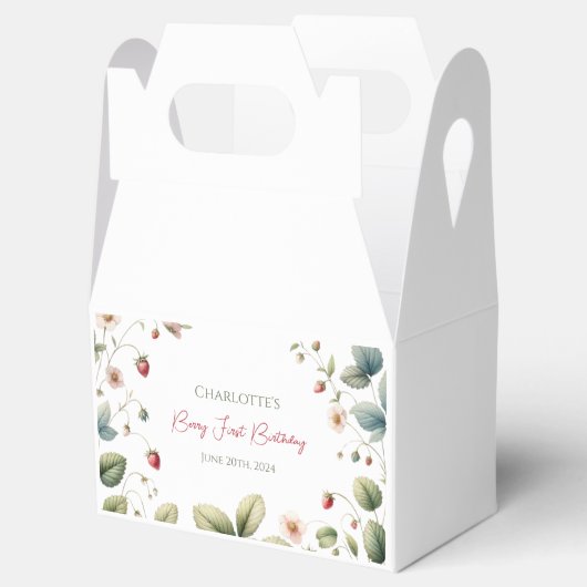 Custom Berry First Birthday Strawberry Geschenkschachtel (Geöffnet)