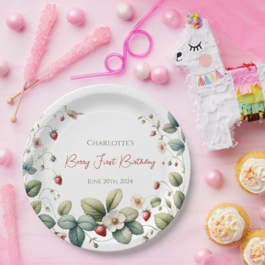 Custom Berry First Geburtstag Pappteller (Party)