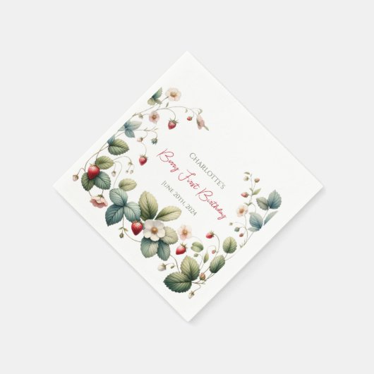 Custom Berry First Geburtstag Serviette (Ecke)