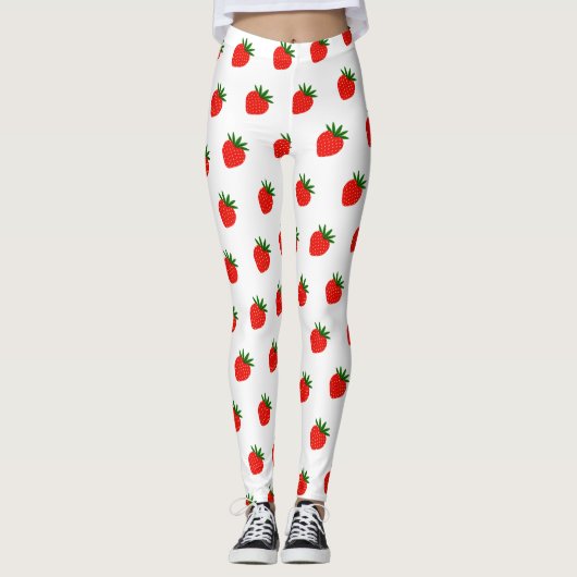 Custom Berry Leggings - Boho Strawberry Vibe Pants (Vorderseite)