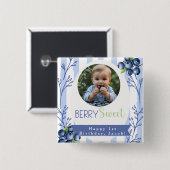 Custom  Berry Sweet Birthday photo Button (Vorne & Hinten)