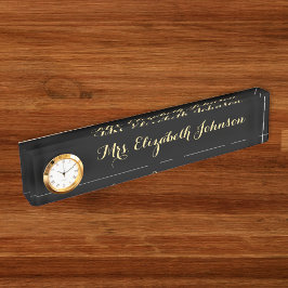 Custom Beruflich Black Elegant Teacher School Namensplakette