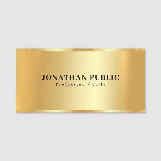 Custom Beruflich Elegant Trendy Glamour Gold Namensschild (Vorderseite)