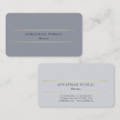 Custom Beruflich Modern Gray Gold Elegante Visitenkarte (Vorne/Hinten)