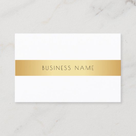 Custom Beruflich Moderne Elegante Gold Weiß Visitenkarte (Vorderseite)