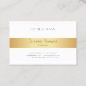 Custom Beruflich Moderne Elegante Gold Weiß Visitenkarte (Rückseite)