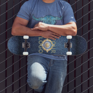 Custom Beruflich Navy Blue Glitzern Office Skateboard