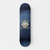 Custom Beruflich Navy Blue Glitzern Office Skateboard (Vorne)