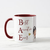 Custom Best Auntie Ever Photo Maroon And Gold Tasse (Links)