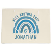 Custom Best Brother je Rainbow Brother Geschenke Große Geschenktüte (Vorderseite)
