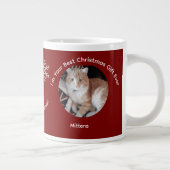 Custom Best Christmas Gift Cat Photo Specialty Mug Jumbo-Tasse (Rechts)