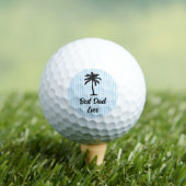 Custom Best Dad Beach Palm Tree Nautical Stripe Golfball (Insitu T-Shirt)