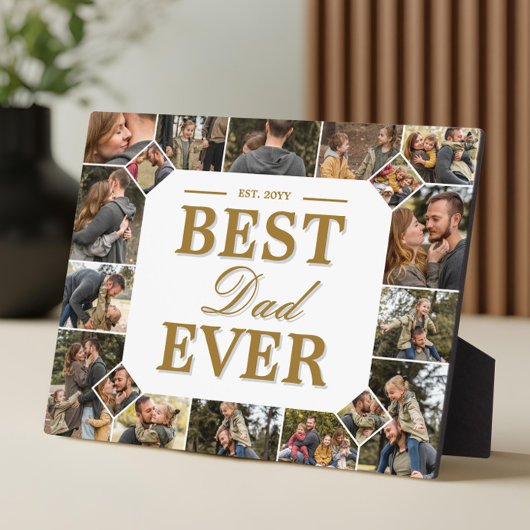 Custom Best Dad Ever Family Photo Collage Keepsake Fotoplatte