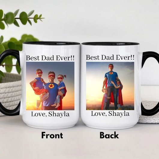 Custom Best Dad Ever Superhero Father's Day  Tasse