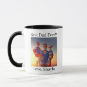 Custom Best Dad Ever Superhero Father's Day  Tasse (Links)
