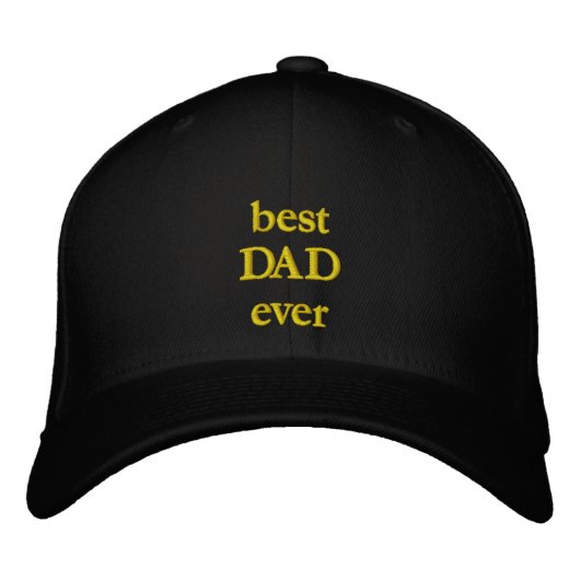 Custom Best DAD Ever Text Modern Bestickte Baseballkappe (Vorderseite)