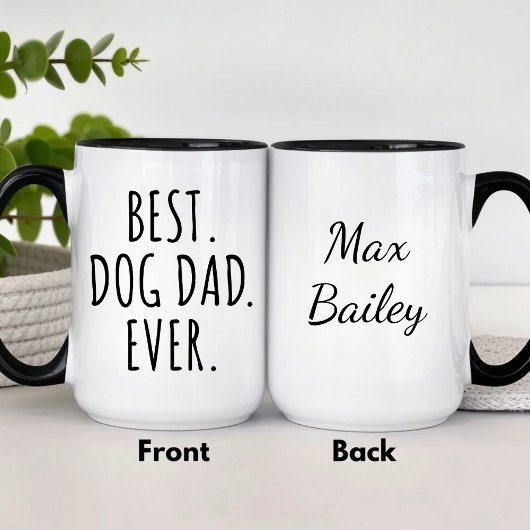 Custom Best Dog Dad Ever Mug for Pet Parents Tasse