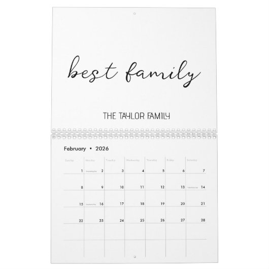 Custom Best Family Foto Collage Script 2024 Kalender (Feb 2026)