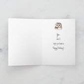 Custom Best Father Niedlich Owl Spaß Karte (Innenseite)