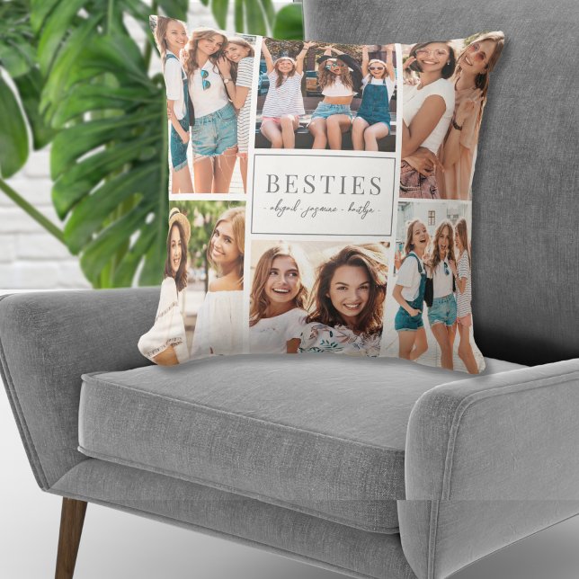 Custom Best Friend BESTE FREUNDIN Foto Collage Kissen (Custom Best Friend BFF Photo Collage Throw Pillow )