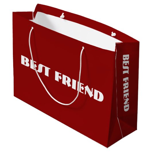 Custom "BEST FRIEND" Geschenktasche Große Geschenktüte (Rückseite Schrägansicht)